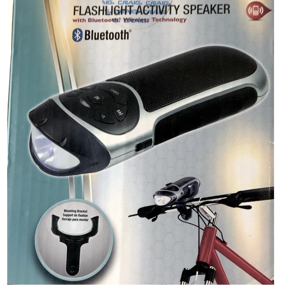 Craig Electronics Bike Flashlight Activity Speaker Bluetooth Wireless LED Light - Picture 2 of 10